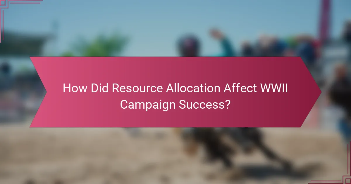 How Did Resource Allocation Affect WWII Campaign Success?