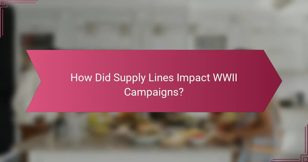 How Did Supply Lines Impact WWII Campaigns?