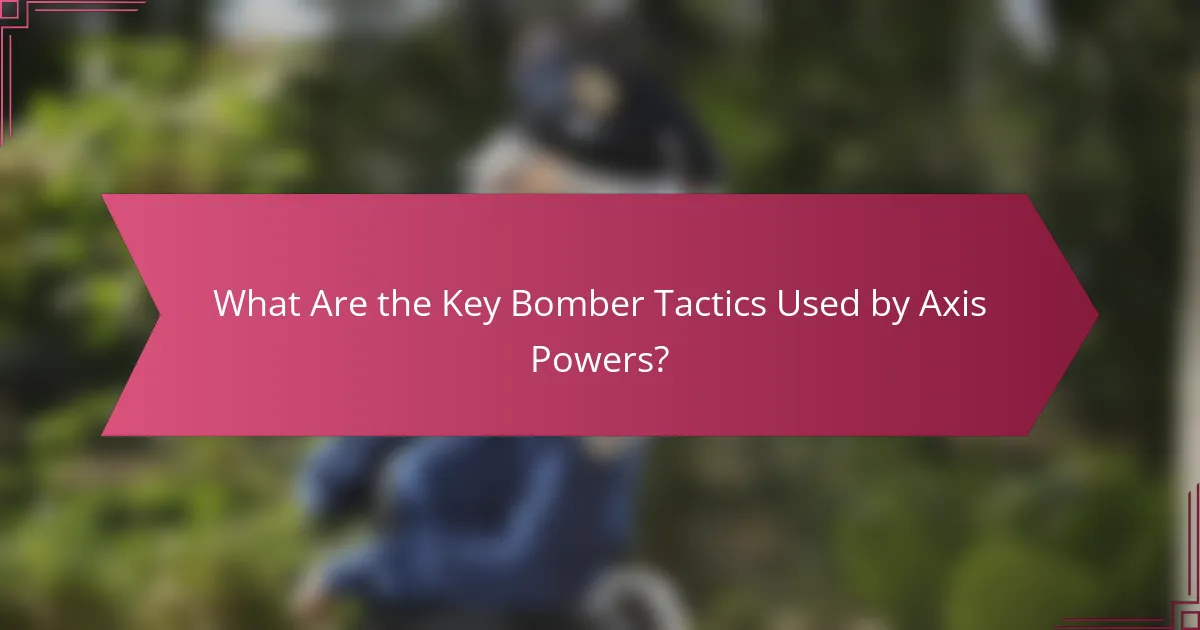 What Are the Key Bomber Tactics Used by Axis Powers?