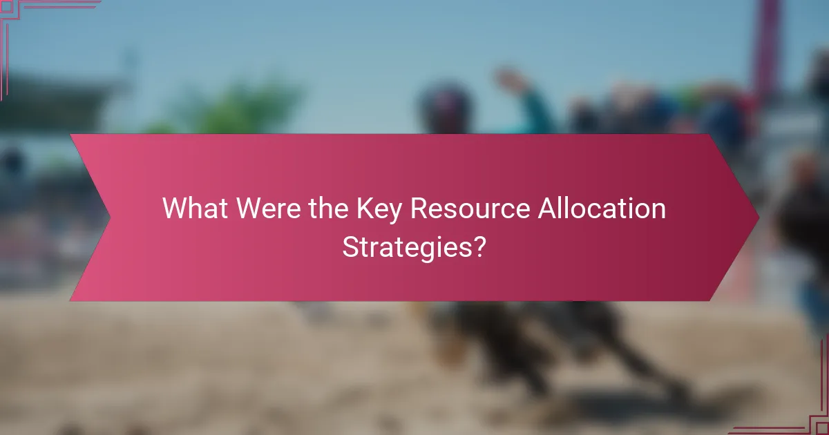 What Were the Key Resource Allocation Strategies?