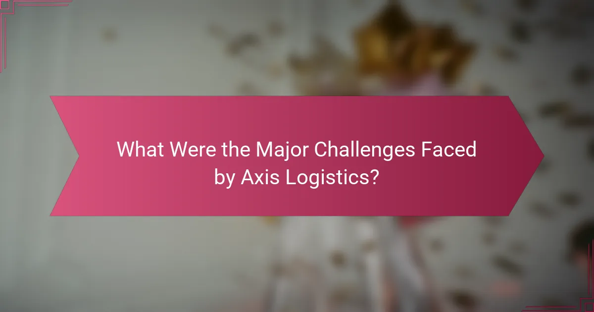 What Were the Major Challenges Faced by Axis Logistics?